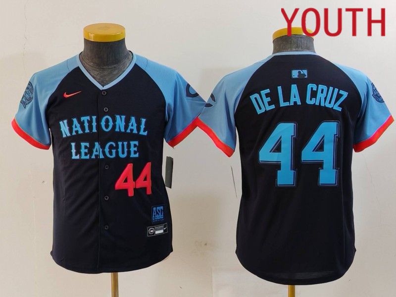 Youth Cincinnati Reds #44 Delacruz Blue All star 2024 Nike MLB Jersey style 4